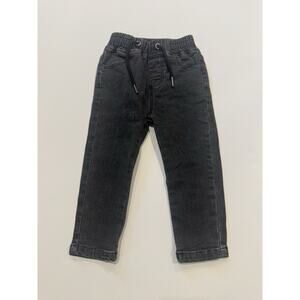 Little Bipsy 6-12M Black Denim Jogger Pants Elastic Waist NWOT